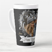 Silberherz Valentine's/Jubiläum Latte Tasse (Linke Ecke)