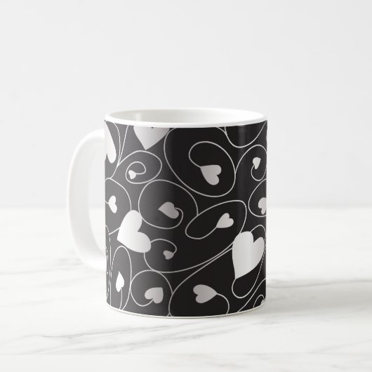 Silberherzen Kaffeetasse (Vorderseite Links)