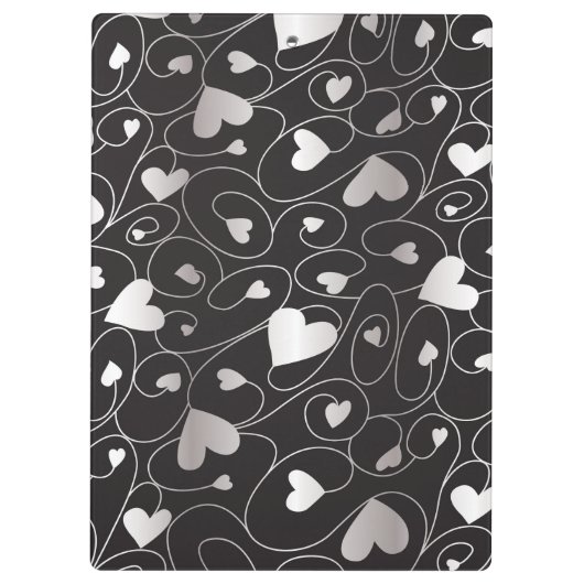 Silberherzen Klemmbrett (Rückseite)