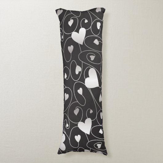 Silberherzen Seitenschläferkissen (Vorderseite Vertikal)