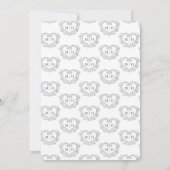 Silberherzhochzeit dunkelblau und weiß einladung (Rückseite)