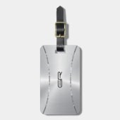 Silberhintergrund Silberstreifen Streifen Akzent Gepäckanhänger (Vorderseite vertikal)
