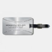 Silberhintergrund Silberstreifen Streifen Akzent Gepäckanhänger (Rückseite horizontal)
