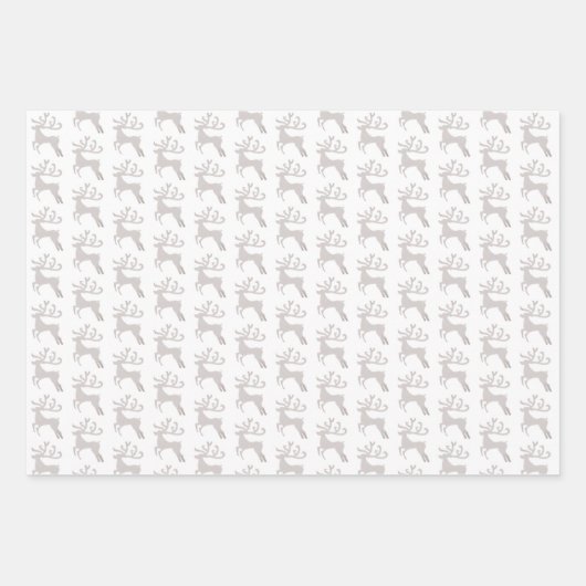 Silberhirsche - Glitzer Geschenkpapier Set (Vorderseite 3)