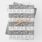 Silberhirsche - Glitzer Geschenkpapier Set (Beispiel)
