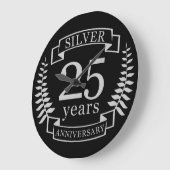 Silberhochzeit 25 Jahre Große Wanduhr (Winkel)