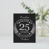 Silberhochzeit 25 Jahre Postkarte (Stehend Vorderseite)