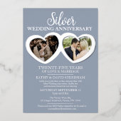 Silberhochzeit 25. Party 6 Fotos Folieneinladung (Vorderseite)