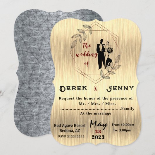 Silberhochzeit Einladung (Vorne/Hinten)