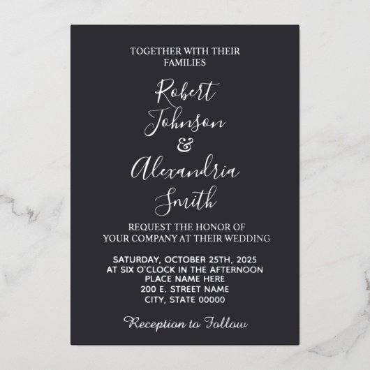 Silberhochzeit Folieneinladung (Vorderseite)