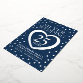 Silberhochzeit Jubiläum 25. Party blau silber Folieneinladung (Gedreht)