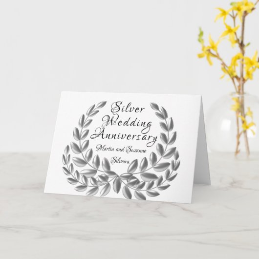 Silberhochzeit Karte (Gelbe Blume)