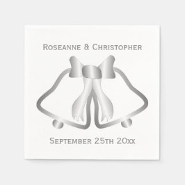 Silberhochzeit Napkins Glocken und Ribbon Serviette