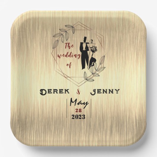 Silberhochzeit Pappteller (Vorderseite)