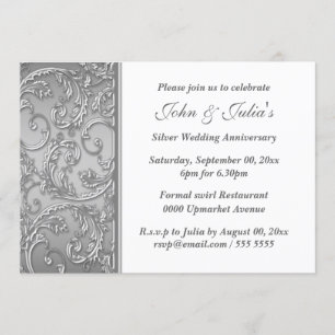 Silberhochzeitstag Blumenwirl Einladung