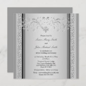 Silberhochzeitstag, keltisch-blumengeschmückt einladung (Vorne/Hinten)