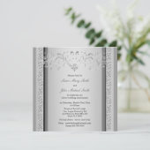 Silberhochzeitstag, keltisch-blumengeschmückt einladung (Stehend Vorderseite)