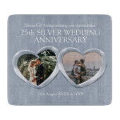 Silberhochzeitstag nach dem heutigen Foto Schneidebrett (Vorderseite)