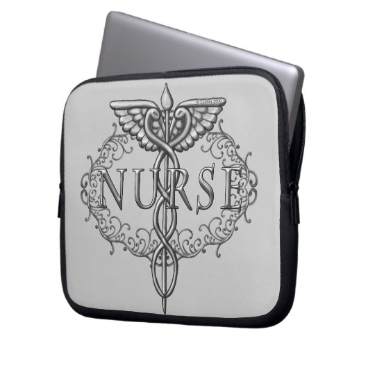 Silberkadukusschwester Laptopschutzhülle (Vorderseite Links)