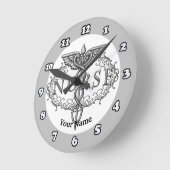 Silberkadukusschwester Runde Wanduhr (Winkel)