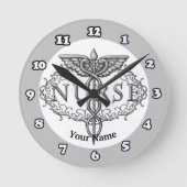 Silberkadukusschwester Runde Wanduhr (Vorderseite)