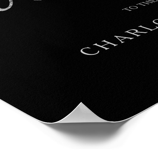 Silberkalligraphie | Black Welcome Wedding Poster (Ecke)