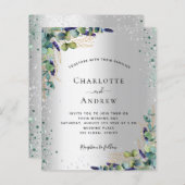 Silberkalyptusgrün Einladung zur Hochzeit (Vorne/Hinten)