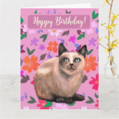 Silberkatze Blumenkarte Karte (Gelbe Blume)