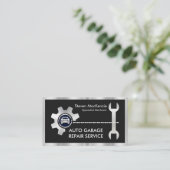 Silberkettenrad-Sprossen-Schlüssel Auto-Reparature Visitenkarte (Stehend Vorderseite)