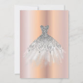 Silberkleid, Rose Gold 50. Geburtstagsparty Einladung (Rückseite)