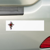Silberkreuz mit Rote Rose Autoaufkleber (Auf Auto)