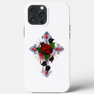 Silberkreuz mit Rote Rose Case-Mate iPhone Hülle