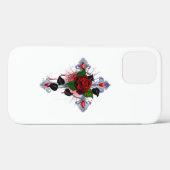 Silberkreuz mit Rote Rose Case-Mate iPhone Hülle (Rückseite (Horizontal))