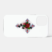 Silberkreuz mit Rote Rose Case-Mate iPhone Hülle (Rückseite (Horizontal))