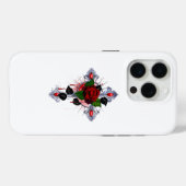 Silberkreuz mit Rote Rose Case-Mate iPhone Hülle (Rückseite (Horizontal))
