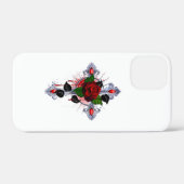Silberkreuz mit Rote Rose Case-Mate iPhone Hülle (Rückseite (Horizontal))