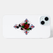 Silberkreuz mit Rote Rose Case-Mate iPhone Hülle (Rückseite (Horizontal))