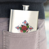 Silberkreuz mit Rote Rose Flachmann (Beispiel)