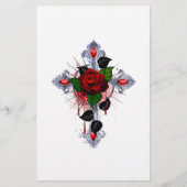 Silberkreuz mit Rote Rose Flyer (Vorne)