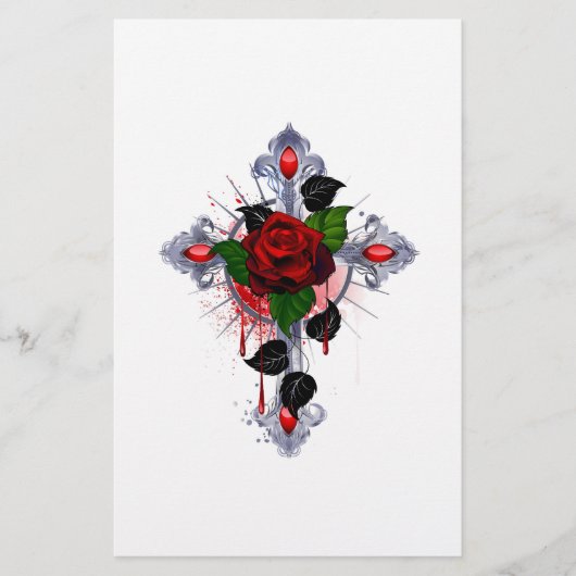 Silberkreuz mit Rote Rose Flyer (Vorne)