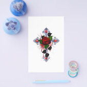 Silberkreuz mit Rote Rose Flyer (Einzeln)