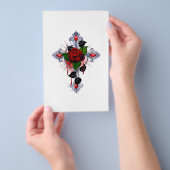 Silberkreuz mit Rote Rose Flyer (Handgriff)