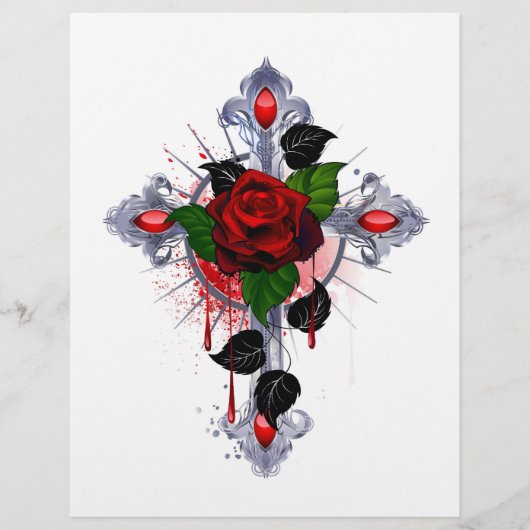 Silberkreuz mit Rote Rose Flyer (Vorne)