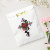 Silberkreuz mit Rote Rose Geschenktütchen (Versiegelt)