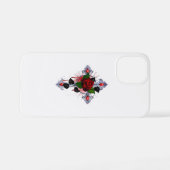Silberkreuz mit Rote Rose iPhone Hülle (Rückseite (Horizontal))