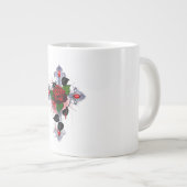 Silberkreuz mit Rote Rose Jumbo-Tasse (Vorderseite Rechts)