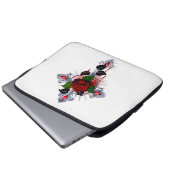 Silberkreuz mit Rote Rose Laptopschutzhülle (Vorne Knopf)