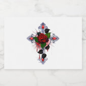 Silberkreuz mit Rote Rose Lebensmitteletikett (Einzelnes Label)