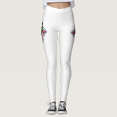 Silberkreuz mit Rote Rose Leggings (Vorderseite)