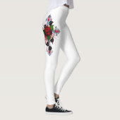 Silberkreuz mit Rote Rose Leggings (Rechts)